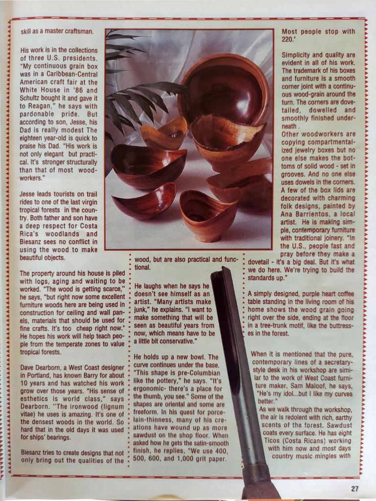 1993 Guide Magazine Barry Biesanz master woodworker page 2