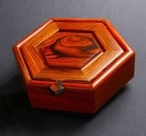 Cocobolo Rosewood Hexagonal Jewelry Box