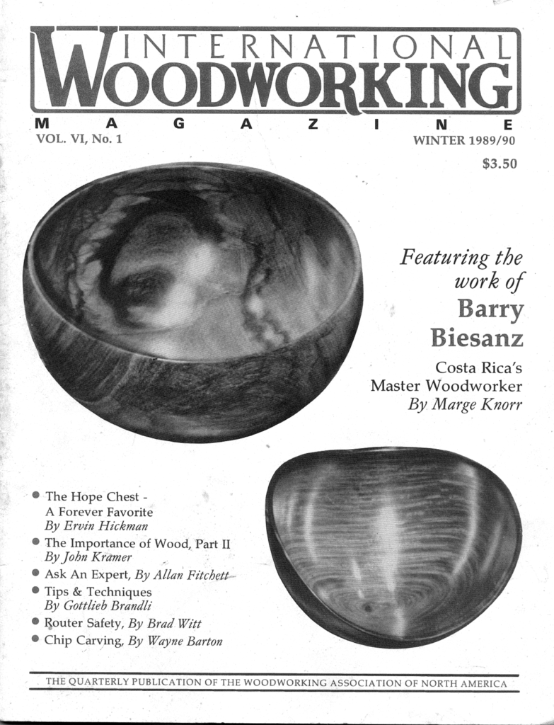 Barry Biesanz on International Woodworking cover article