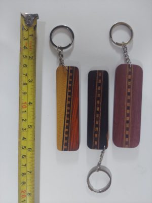 Inlaid Hardwood Keychain