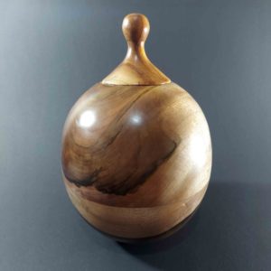 Figured hardwood turned urn