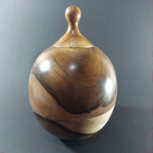 Figured hardwood turned urn