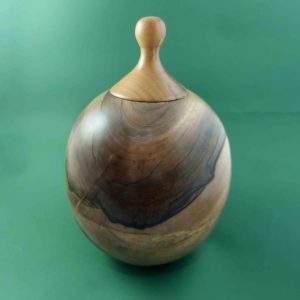 Beautifully Figured Antisco Turned Wood Container - Image 6