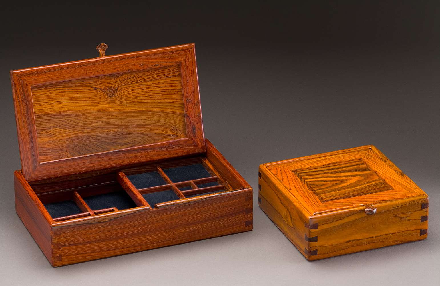 Elegant Cocobolo Rosewood Jewelry Box – rectangular – Biesanz Woodworks