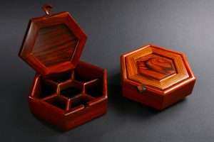 Rosewood Cocobolo Hexagonal Jewelry box